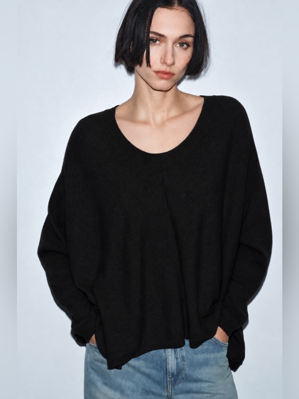 ZARA Oversized Jumper In BLACK